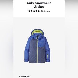 Patagonia Snowbelle Insulated Ski Jacket, Blue, Girl’s Size XXL